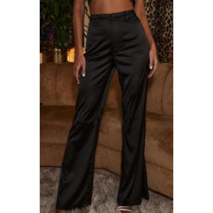12th Tribe Black Satin St Barth Pants - M